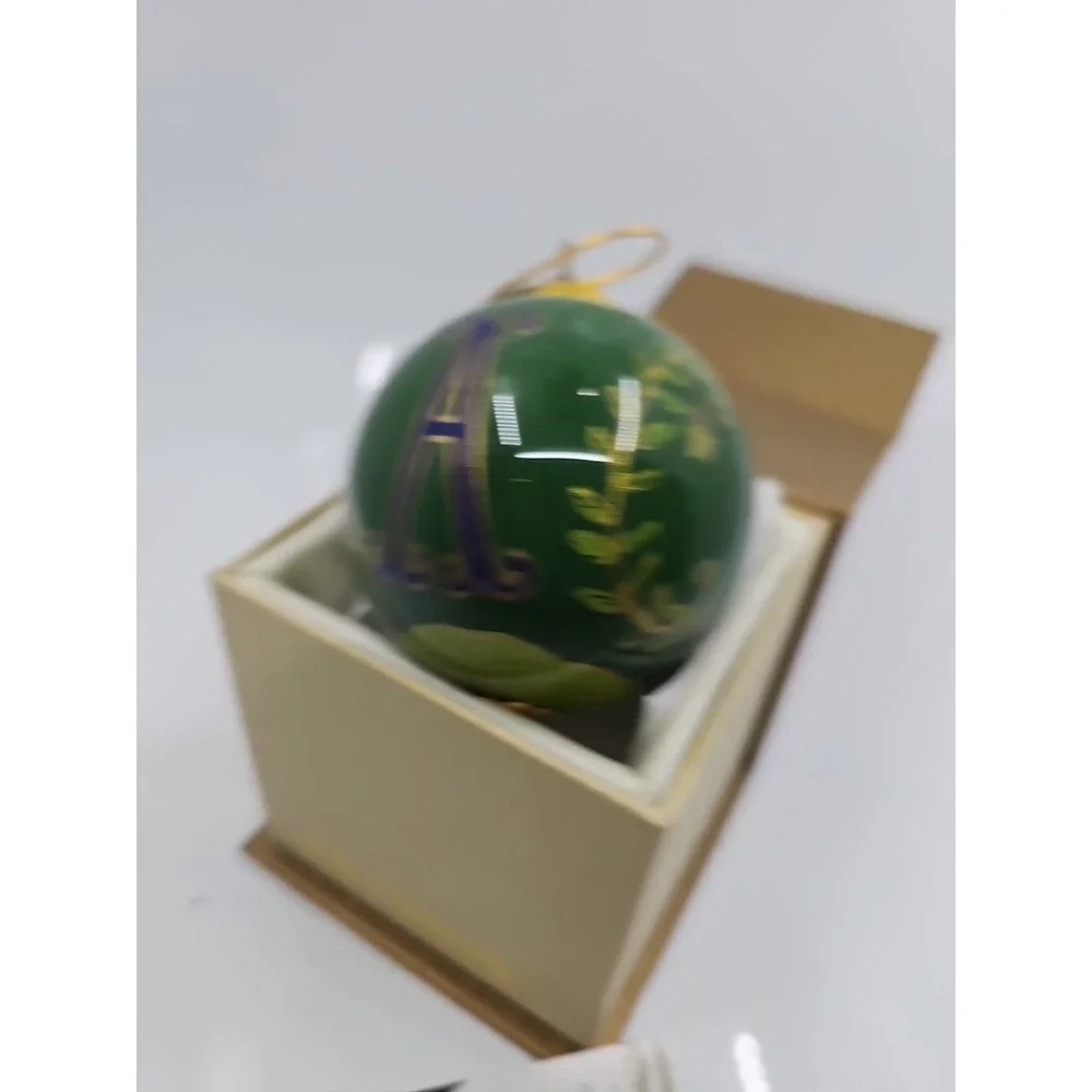 Pier 1 Li Bien Glass Ball Christmas Ornament Peace Dove 2016 Hand Painted Inside